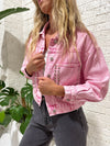 Harlow Denim Jacket - Pink Tshirt Vance & Ainsley 