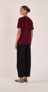 Jasper Knitted Tee - Burgundy Top Feather & Noise 