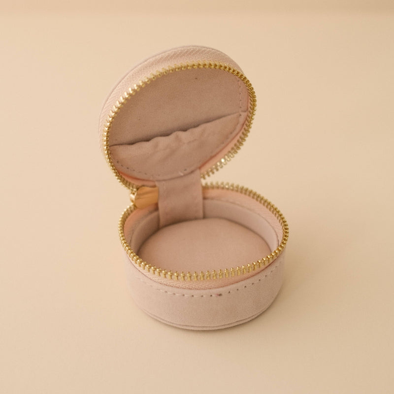 Mini Travel Jewellery Case in Shell Cream cai & jo 