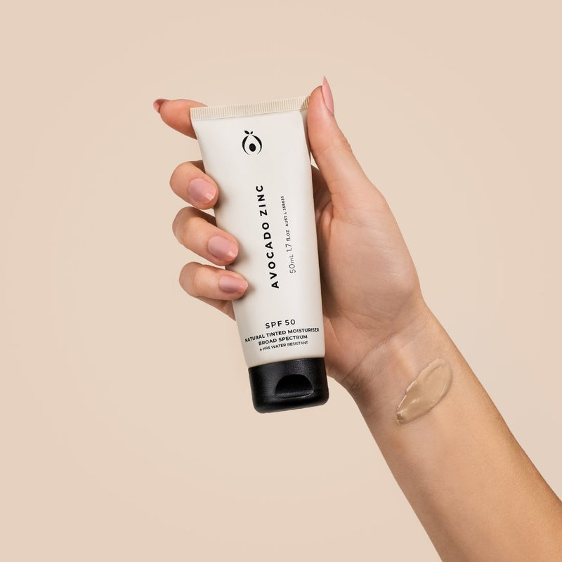 SPF 50 Natural Tinted Moisturiser - Light Avocado Zinc 