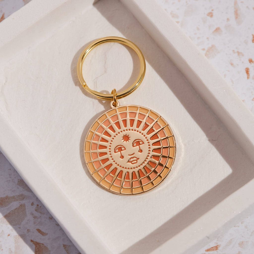 Sun Enamel Keychain: Loose cai & jo 