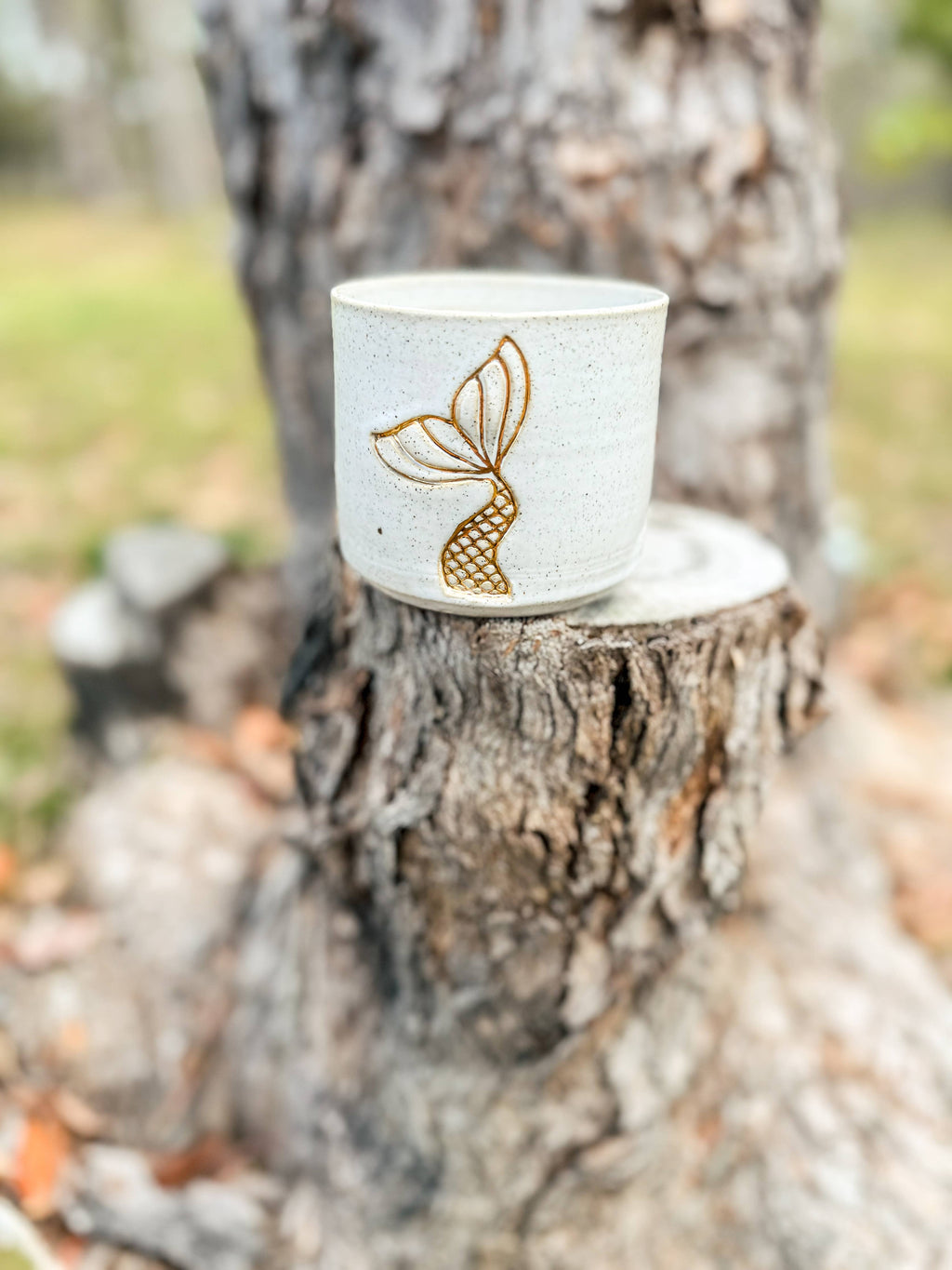 Mermaid Tail - Ceramic Mug : Without handle Wolf and Clay Pty Ltd 