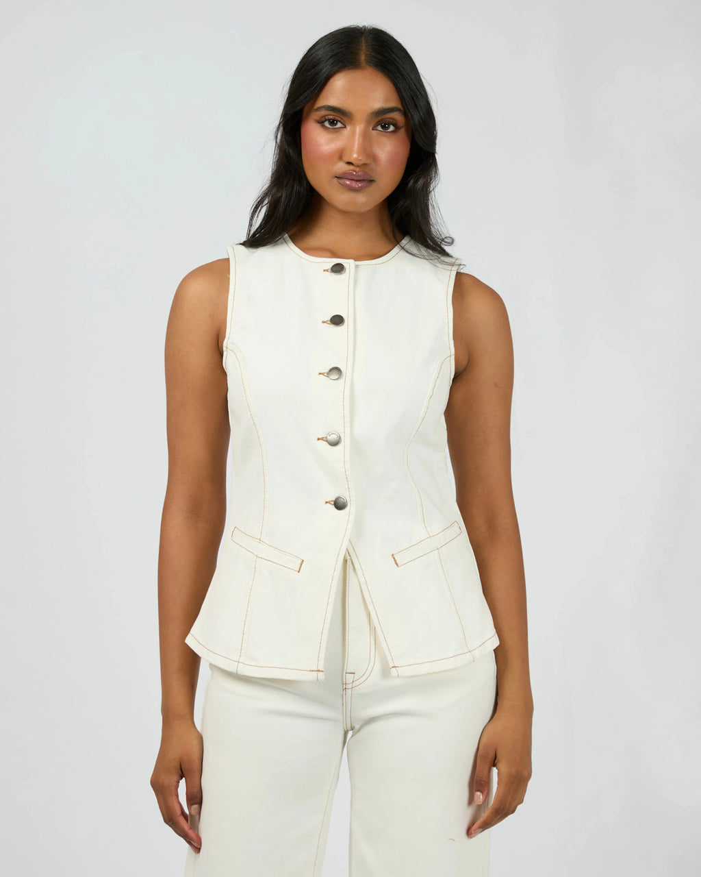 Lena Denim Vest Vest All About Eve 