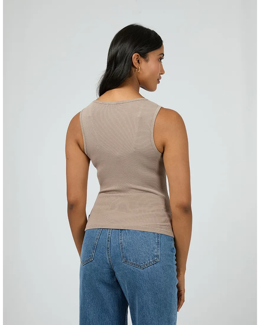 Washed Rib Scoop Neck Tank Tshirt All About Eve 