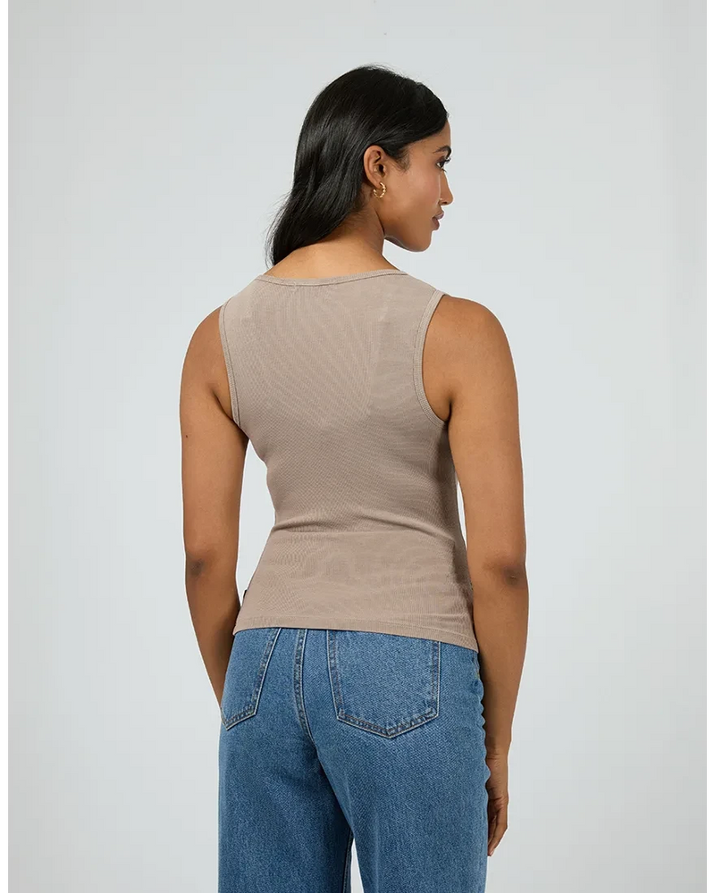 Washed Rib Scoop Neck Tank Tshirt All About Eve 