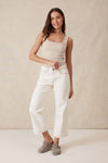Contour Rib Square Neck Tank - Oat Tank Ceres Life 