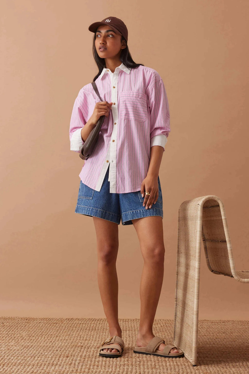 Peta Oversized Shirt - Hibiscus Pink Shirt Ceres Life 