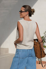 Margot Mesh Knit Tank - Ecru Tank Ceres Life 
