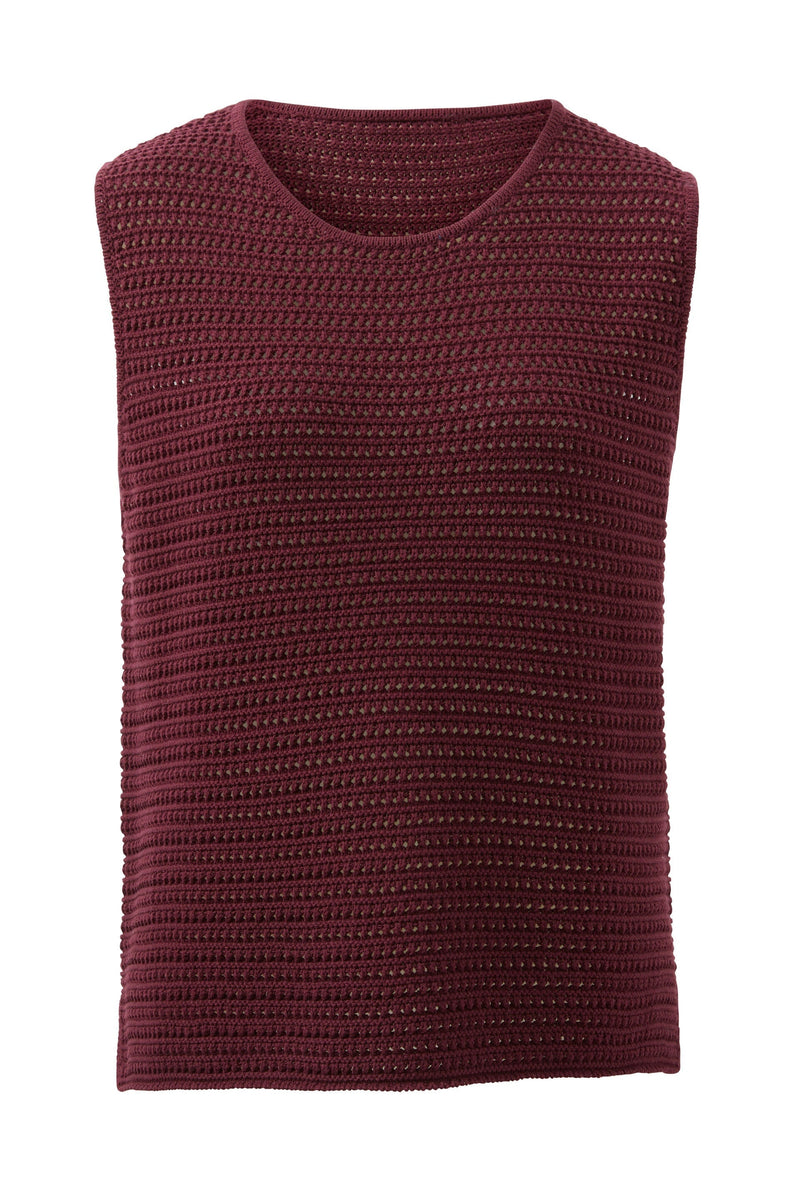 Margot Mesh Knit Tank - Wine Tank Ceres Life 