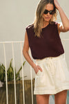 Margot Mesh Knit Tank - Wine Tank Ceres Life 