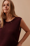 Margot Mesh Knit Tank - Wine Tank Ceres Life 