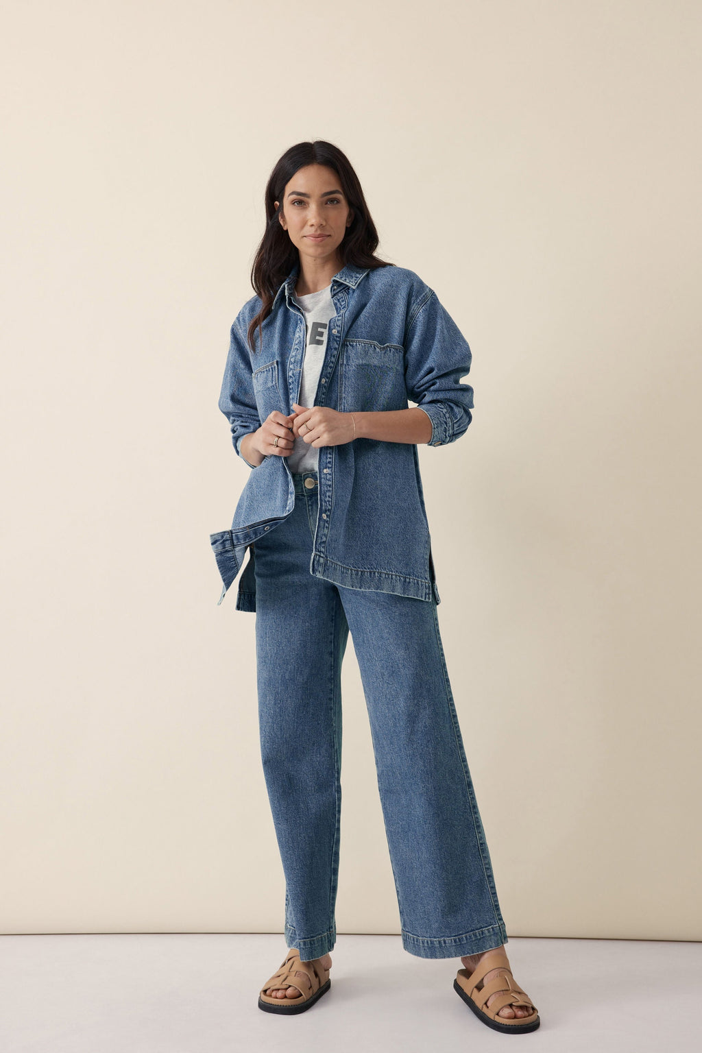 Goldie Longline Denim Shacket - Indigo Blue Dress Ceres Life 