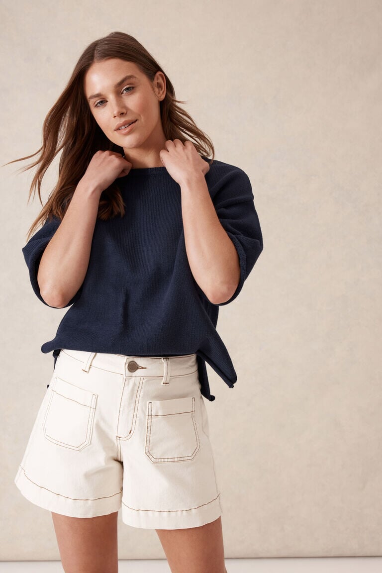 Esther Denim Patch Pocket Short Shorts Ceres Life 