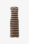 Margot Mesh Knit Tank Midi Dress - Choc Stripe dress Ceres Life 