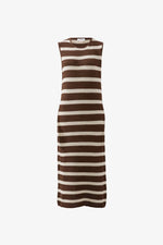 Margot Mesh Knit Tank Midi Dress - Choc Stripe dress Ceres Life 