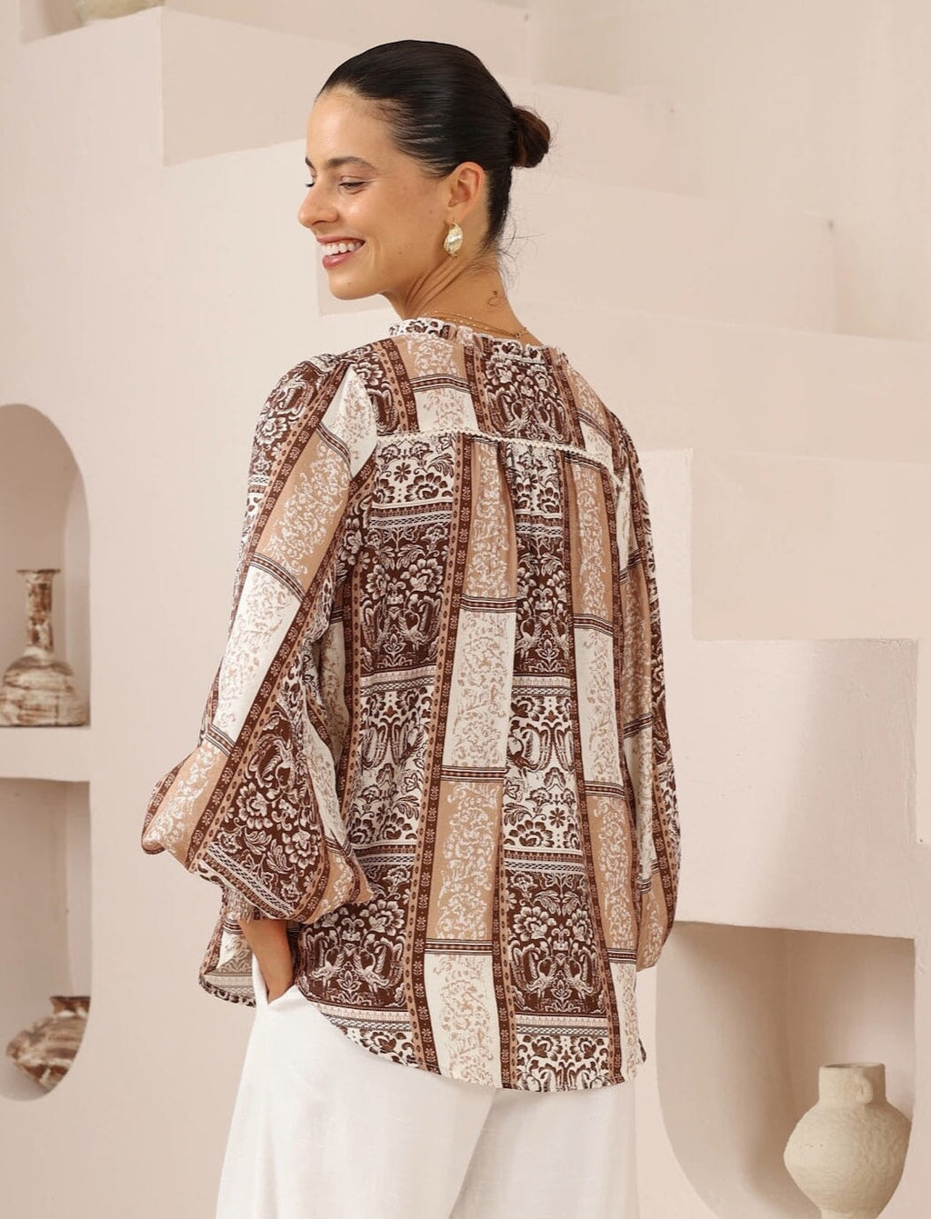 Aurora Blouse Top Iris Maxi 