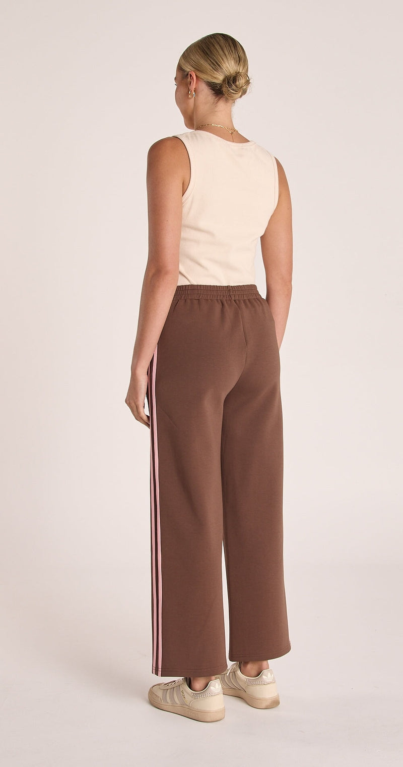 Noah Wide Leg - Chocolate Pink Stripe Pants Feather & Noise 