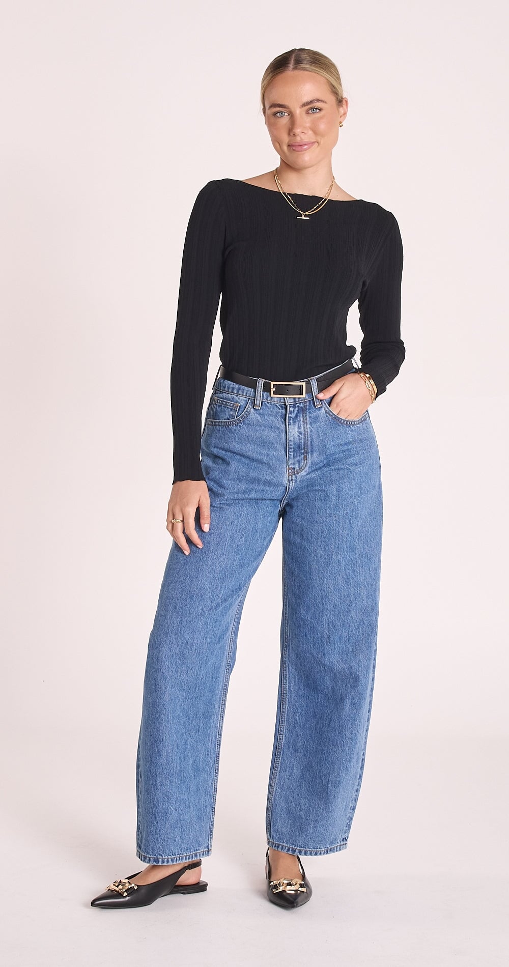 Lola Barrel Jean - Deep Blue Pants Feather & Noise 