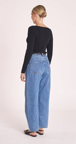 Lola Barrel Jean - Deep Blue Pants Feather & Noise 