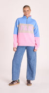 Varsity Logo Sweater - Pink Stripe Pants Feather & Noise 