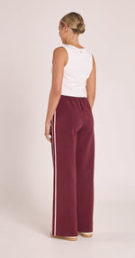 Noah Wide Leg - Plum Pink Stripe Pants Feather & Noise 