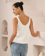 Poppy Knit Singlet - White Iris Maxi 