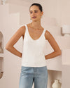 Poppy Knit Singlet - White Iris Maxi 