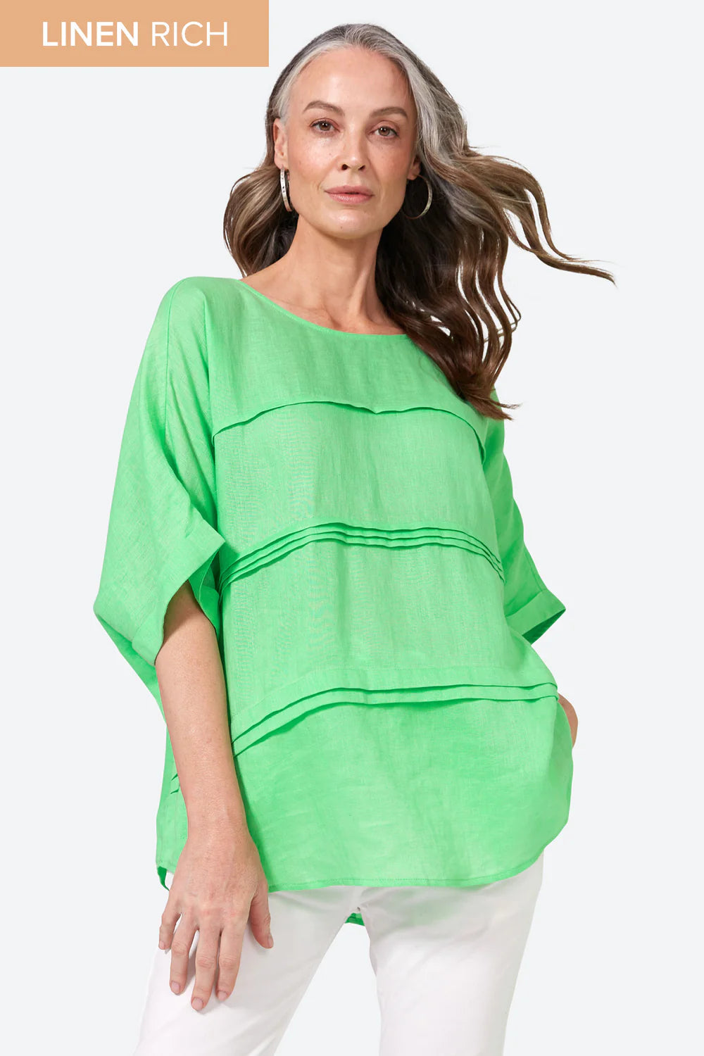La Vie Pintuck Top - Kiwi Top Eb & Ive 