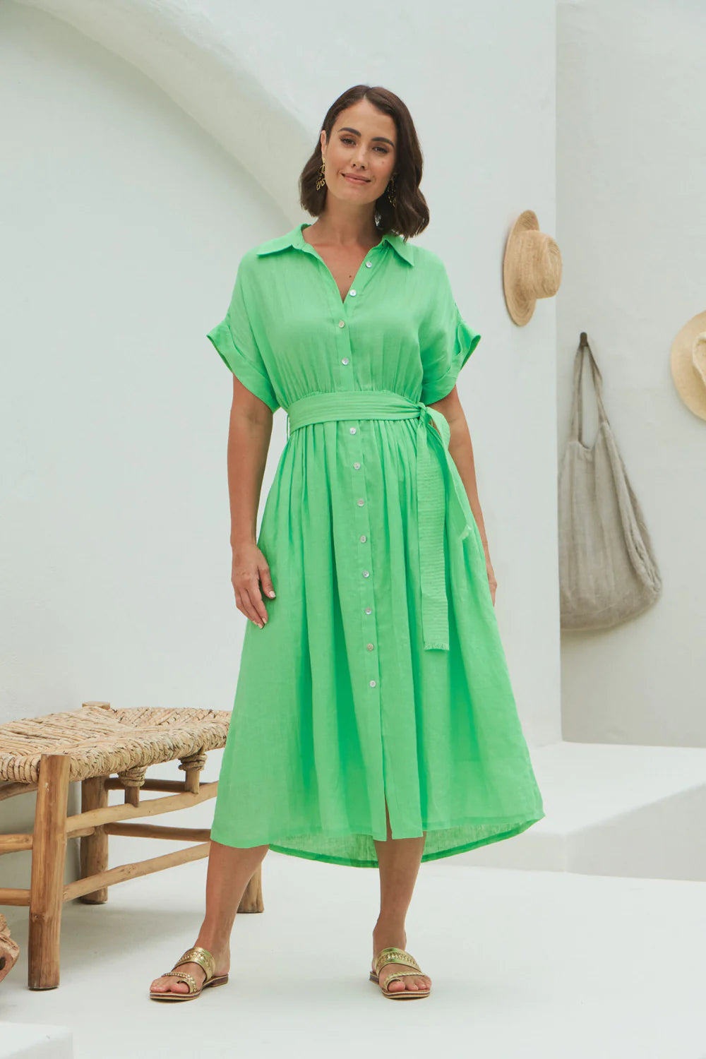 La Vie Shirt Dress - Kiwi Top Eb & Ive 