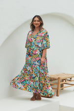 Esprit Tiered Dress - Navy Flourish Top Eb & Ive 
