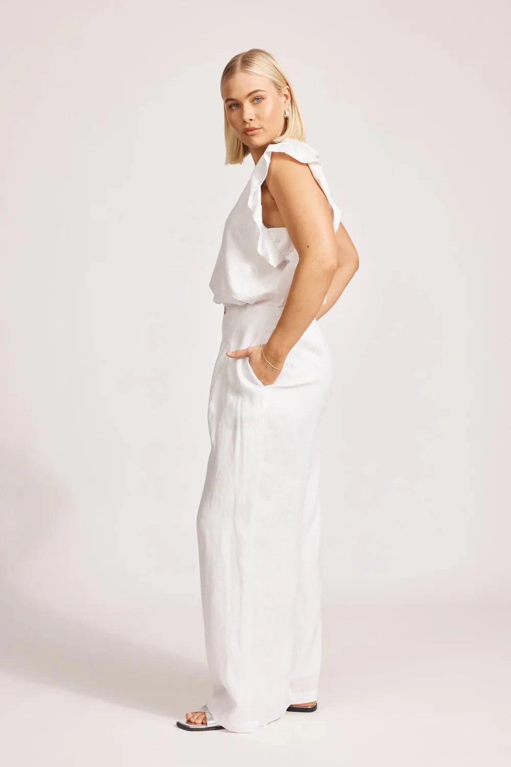 Miramer Palazzo Pant - White Shorts Eb & Ive 