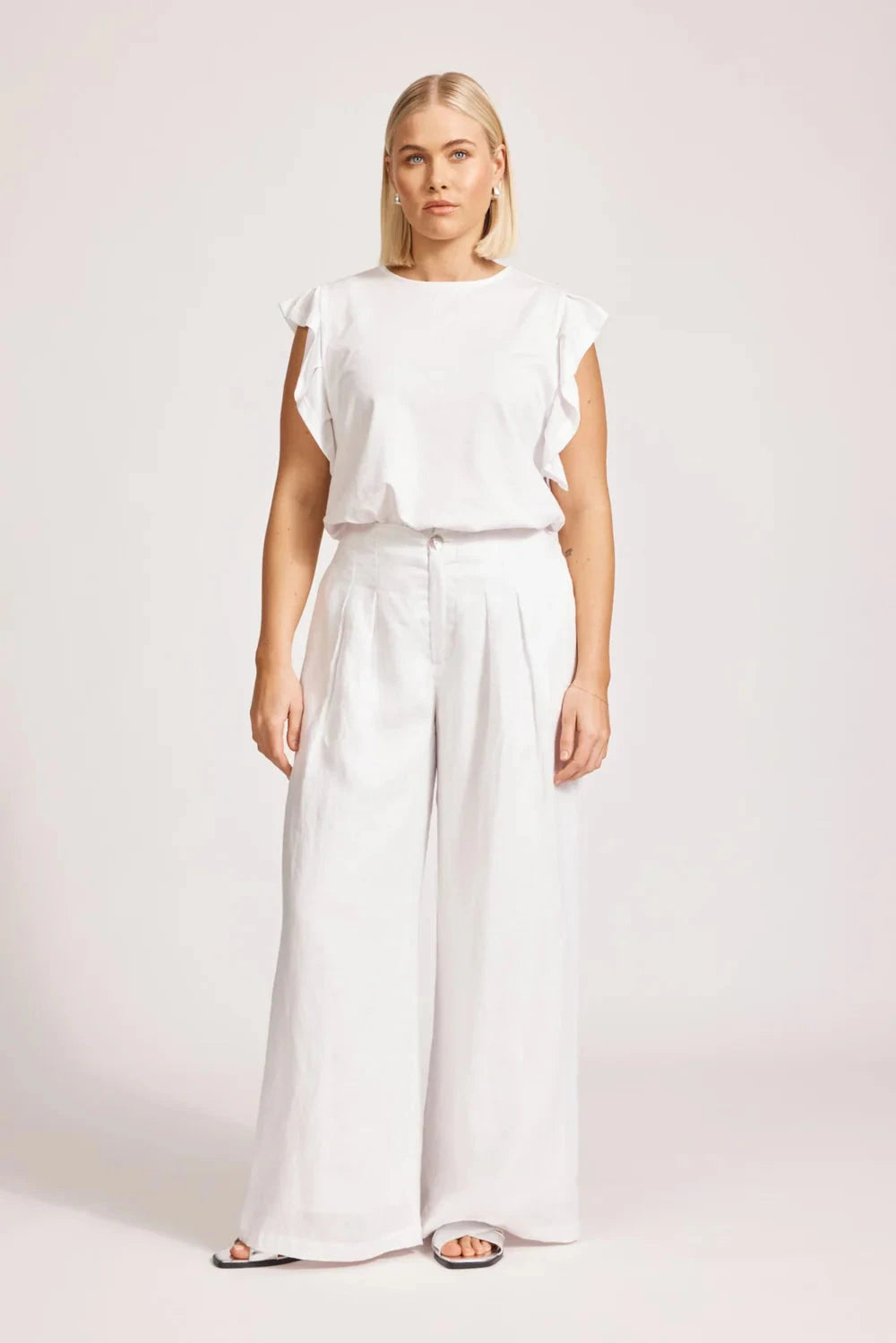 Miramer Palazzo Pant - White Shorts Eb & Ive 