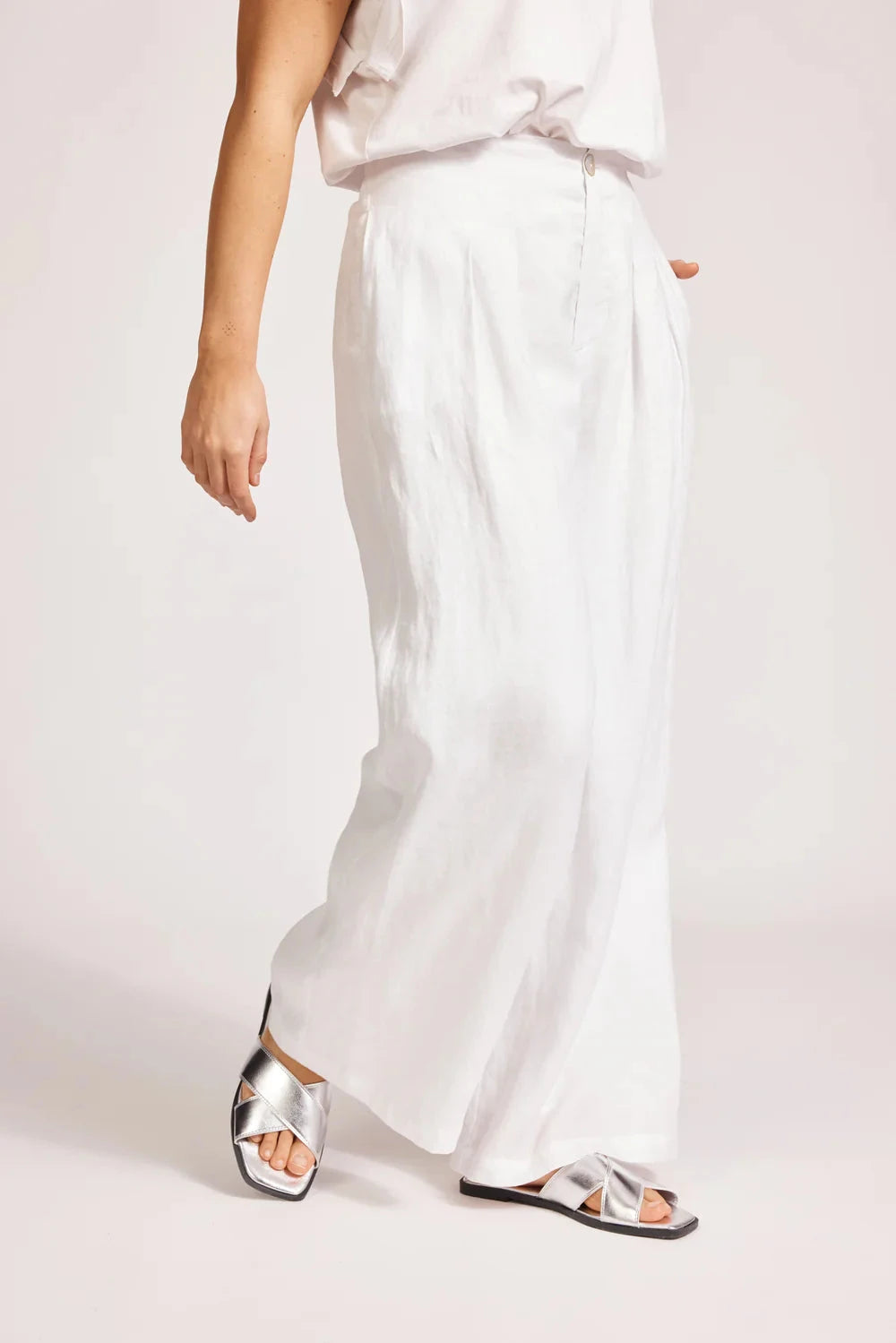 Miramer Palazzo Pant - White Shorts Eb & Ive 