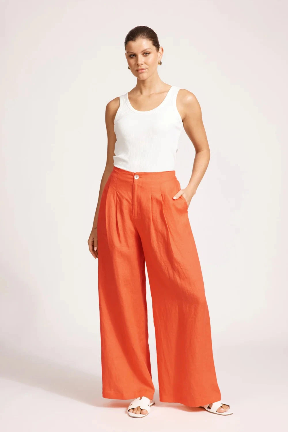 Miramer Palazzo Pant - Coral Shorts Eb & Ive 