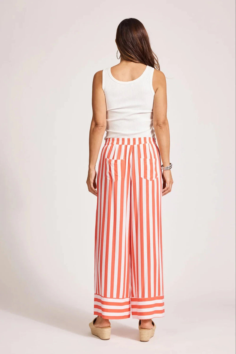 Treville Stripe Pant - Coral Shorts Eb & Ive 