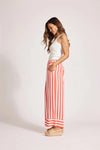 Treville Stripe Pant - Coral Shorts Eb & Ive 