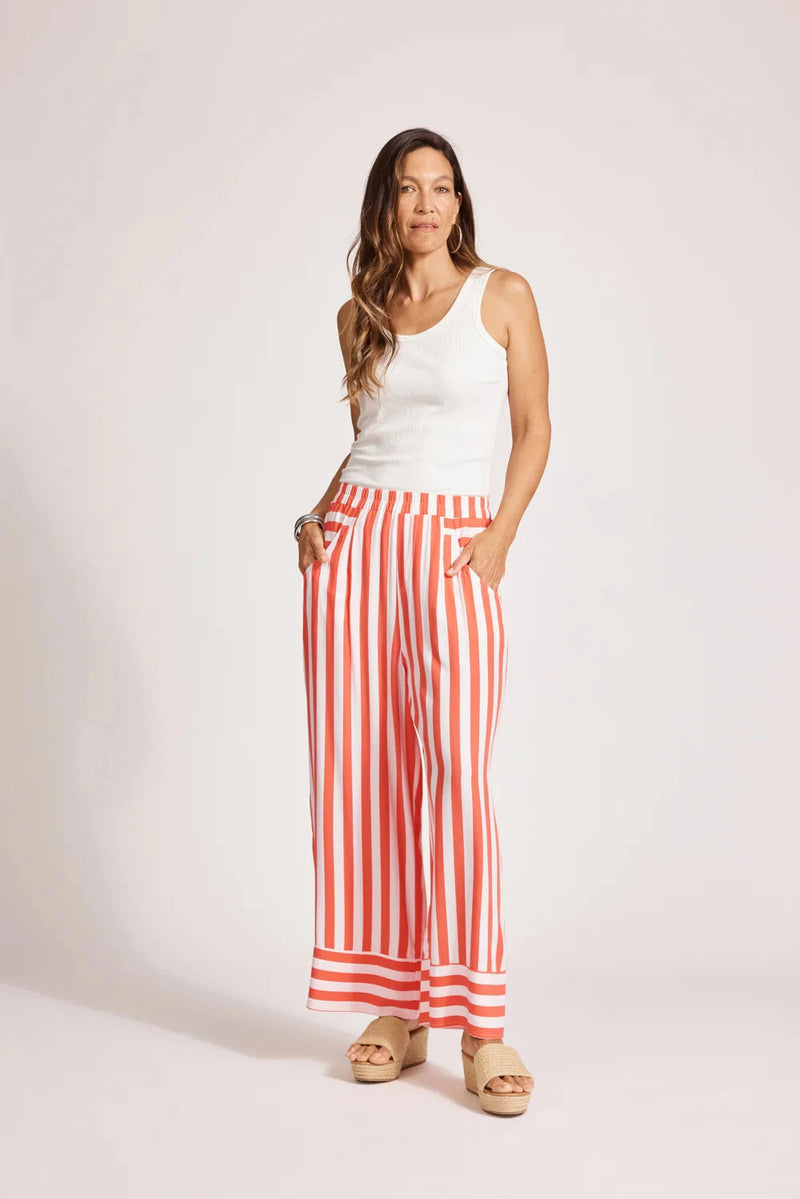 Treville Stripe Pant - Coral Shorts Eb & Ive 