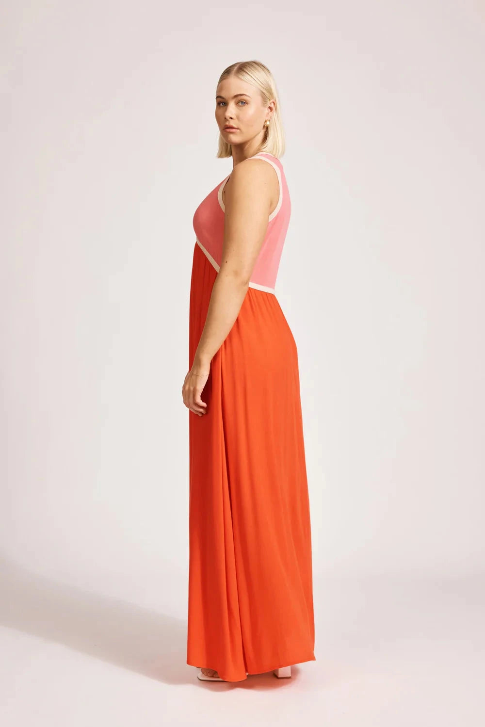 Alegria Spliced Maxi Dress - Cameo/Coral Dress Eb & Ive 