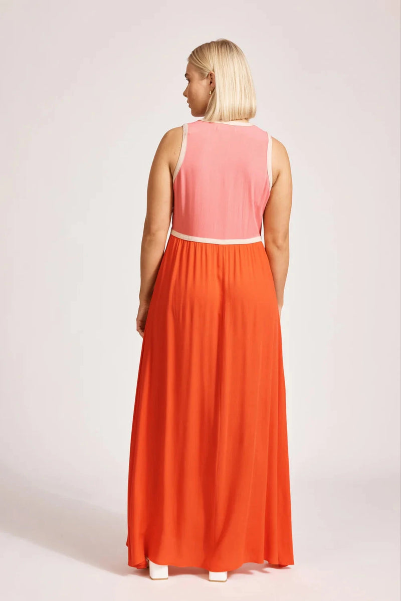 Alegria Spliced Maxi Dress - Cameo/Coral Dress Eb & Ive 