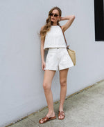 Tanner Contrast Stitch Shorts Paper Heart 