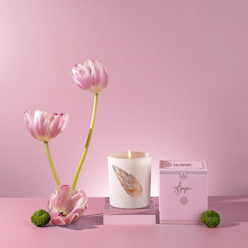 Agapi' | Candle of Love | Creamy Gelato & Caramel Frost Crystal Infused Candles Three Suns 