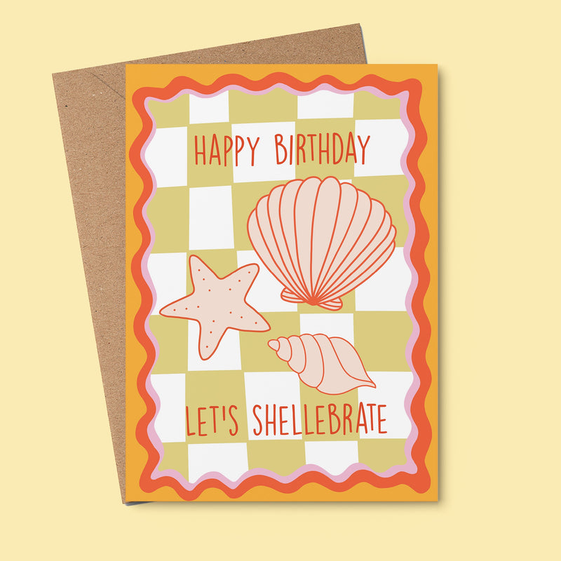 Happy Birthday Let’s Shellebrate: card cute shell aesthetic From Rosalie 
