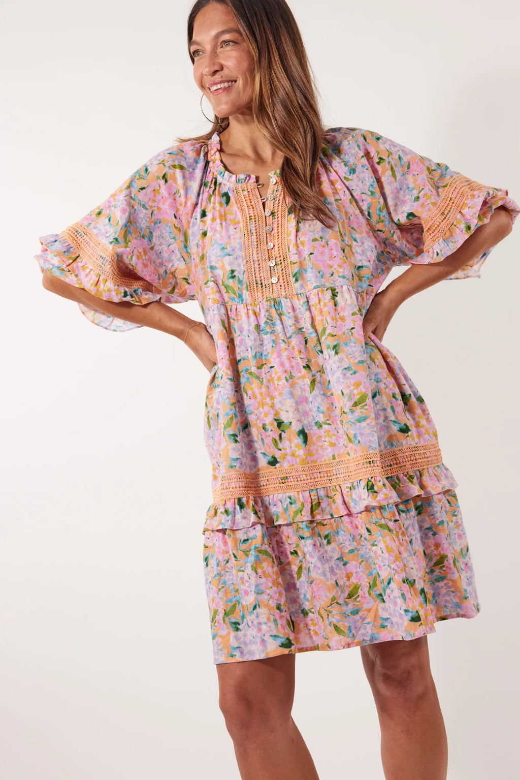 Flora Lace Dress - Sunset Hydrangea Dress Isle Of Mine 
