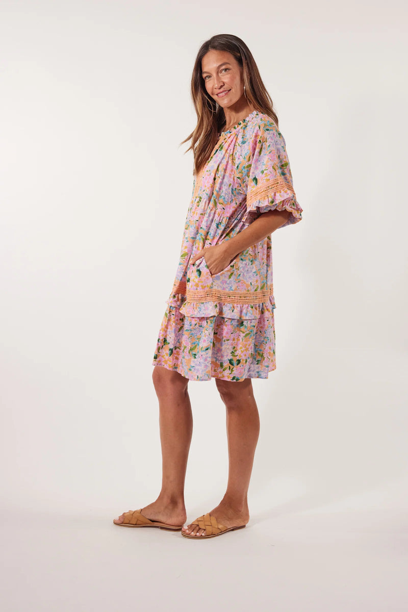 Flora Lace Dress - Sunset Hydrangea Dress Isle Of Mine 
