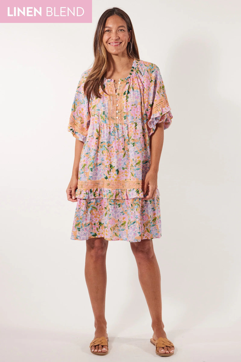 Flora Lace Dress - Sunset Hydrangea Dress Isle Of Mine 