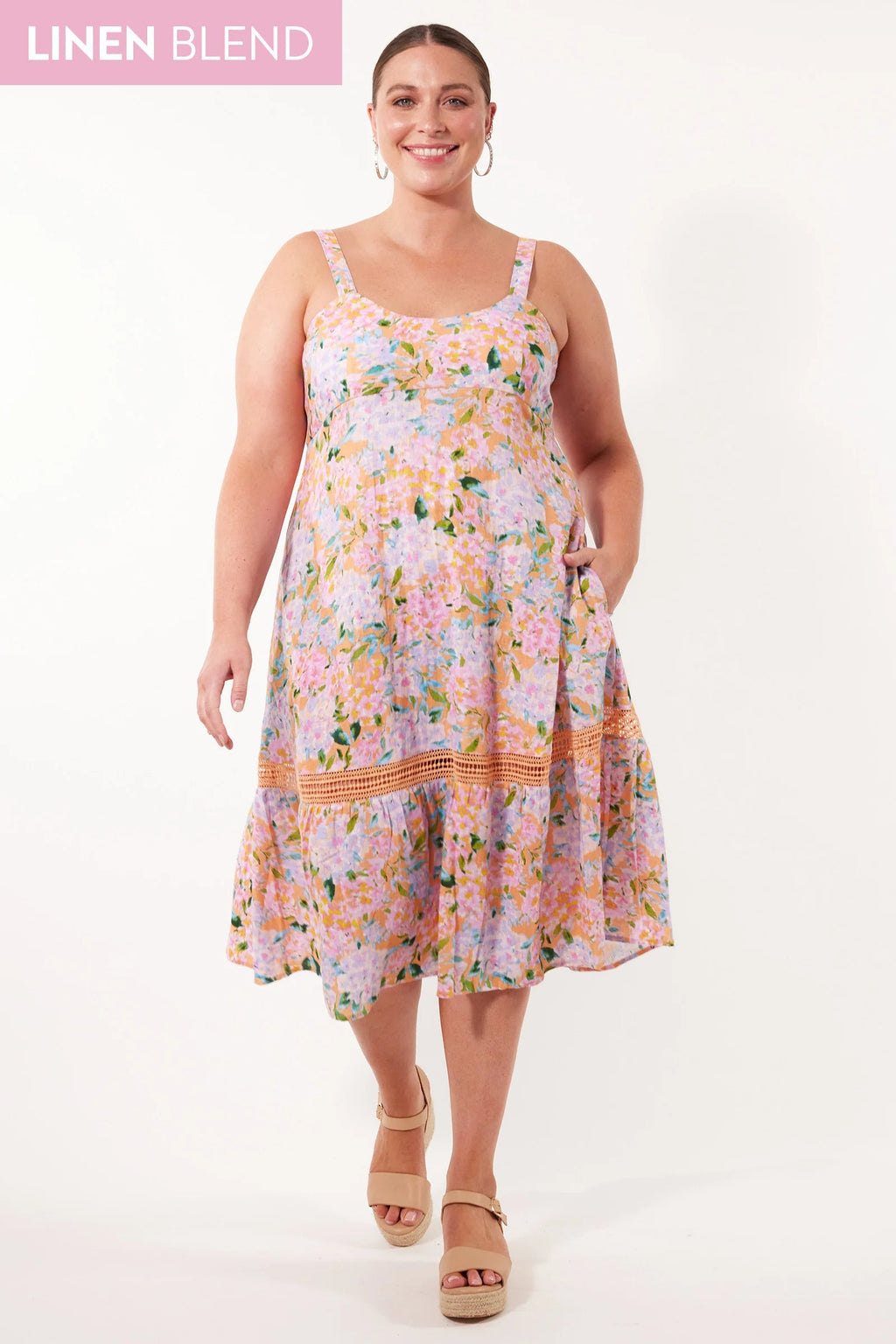 Flora Tank Dress - Sunset Hydrangea Dress Isle Of Mine 