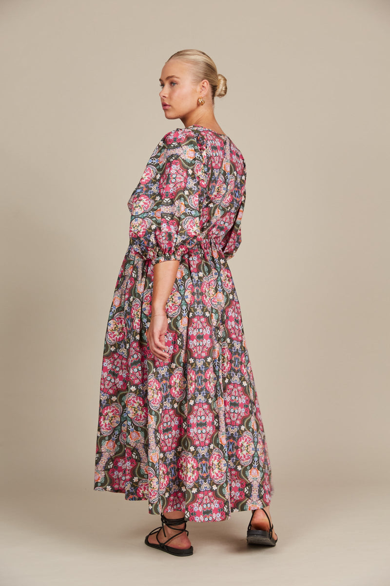 Remi Maxi - Olive Fleuron Dress Isle Of Mine 