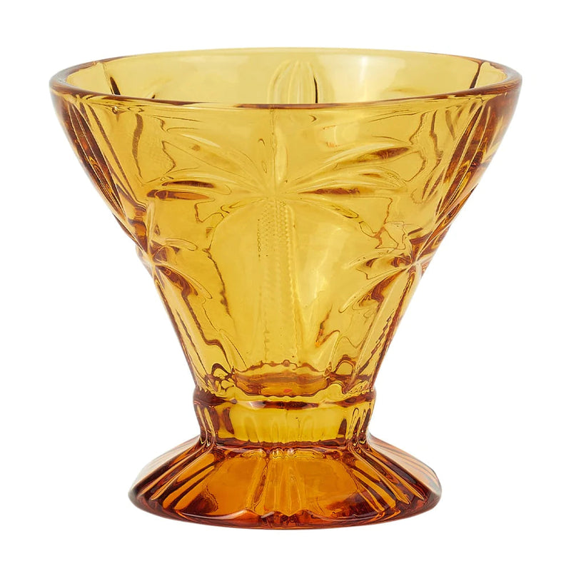 PALM COCKTAIL GLASS - AMBER 4pc Annabel Trends 