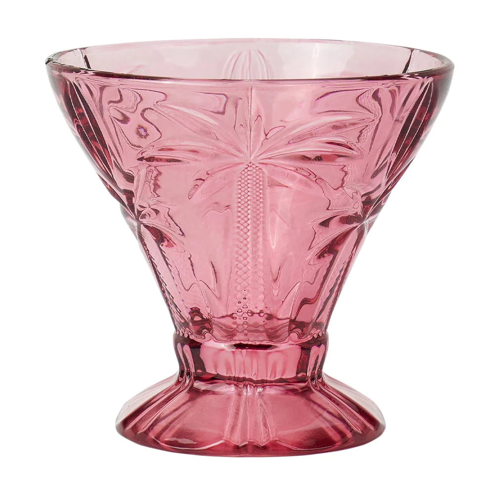 PALM COCKTAIL GLASS - PINK 4pc Annabel Trends 