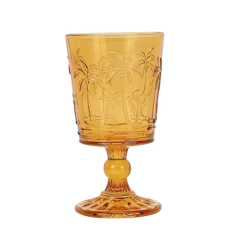 PALM GOBLET - AMBER 4pc Annabel Trends 